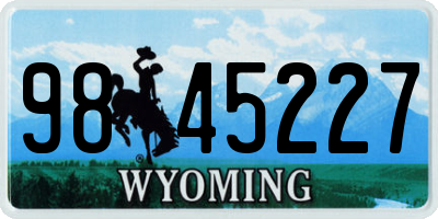WY license plate 9845227