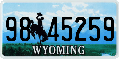 WY license plate 9845259