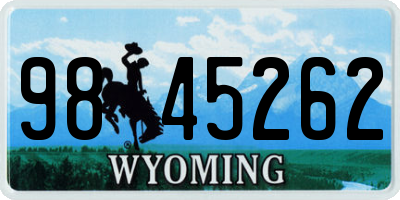 WY license plate 9845262