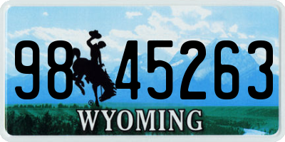 WY license plate 9845263