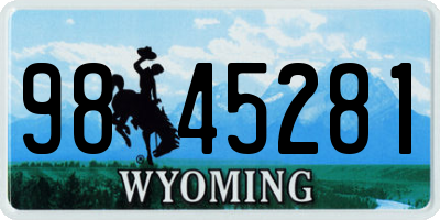 WY license plate 9845281
