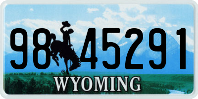 WY license plate 9845291