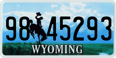 WY license plate 9845293