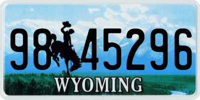WY license plate 9845296