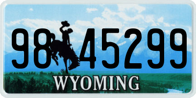 WY license plate 9845299