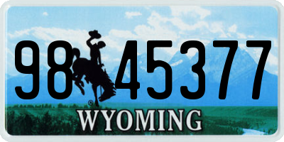 WY license plate 9845377