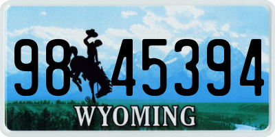 WY license plate 9845394