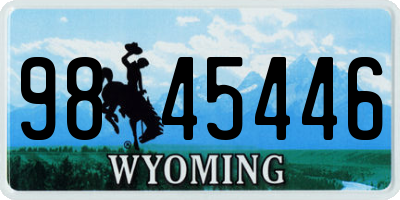 WY license plate 9845446