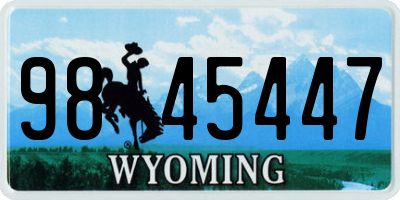 WY license plate 9845447