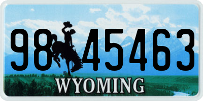 WY license plate 9845463