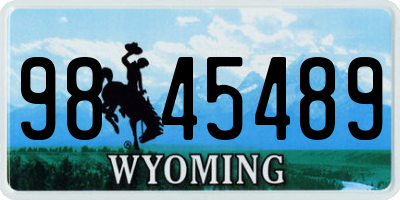 WY license plate 9845489