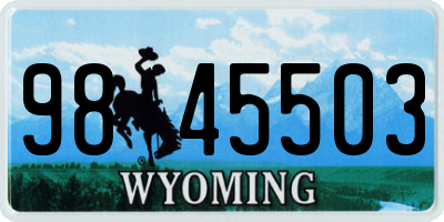WY license plate 9845503