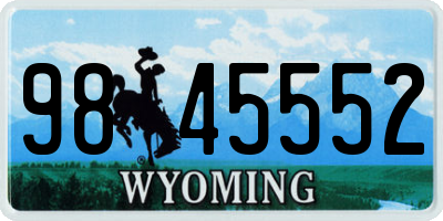 WY license plate 9845552