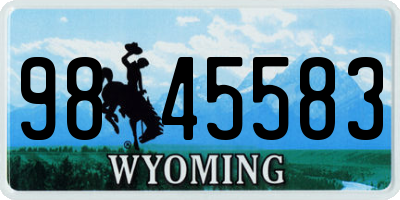 WY license plate 9845583