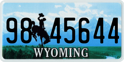 WY license plate 9845644