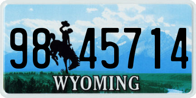 WY license plate 9845714