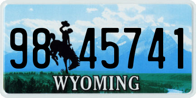 WY license plate 9845741