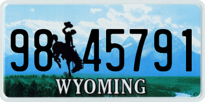 WY license plate 9845791