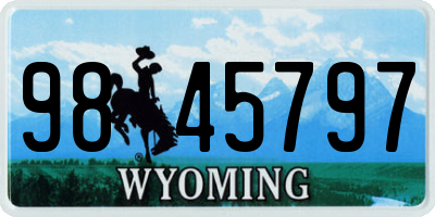 WY license plate 9845797