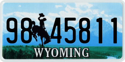 WY license plate 9845811