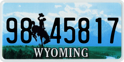 WY license plate 9845817