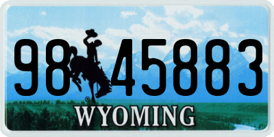 WY license plate 9845883