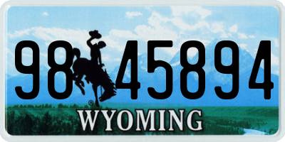 WY license plate 9845894