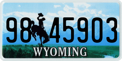 WY license plate 9845903