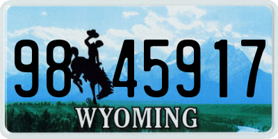 WY license plate 9845917