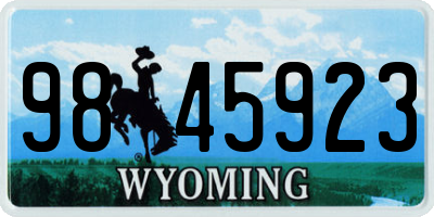 WY license plate 9845923