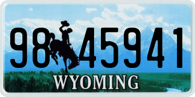 WY license plate 9845941