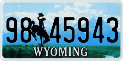 WY license plate 9845943