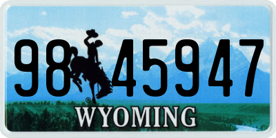 WY license plate 9845947