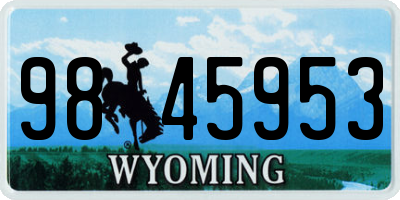 WY license plate 9845953