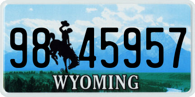 WY license plate 9845957