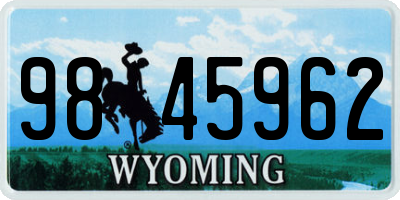 WY license plate 9845962