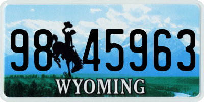 WY license plate 9845963
