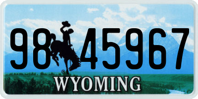 WY license plate 9845967