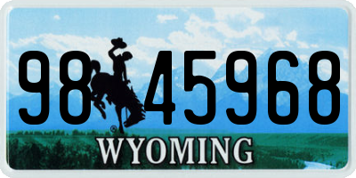 WY license plate 9845968