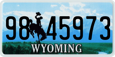 WY license plate 9845973
