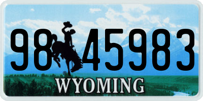 WY license plate 9845983