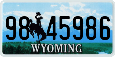 WY license plate 9845986