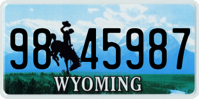 WY license plate 9845987