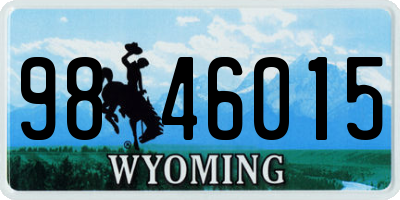 WY license plate 9846015