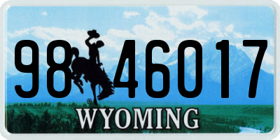 WY license plate 9846017