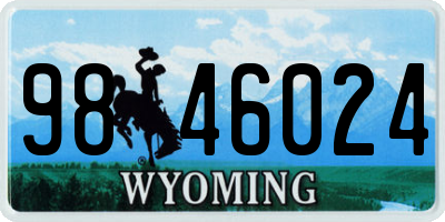 WY license plate 9846024