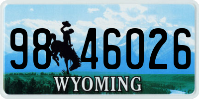 WY license plate 9846026