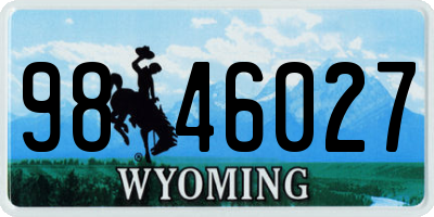 WY license plate 9846027