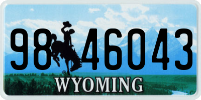 WY license plate 9846043