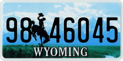 WY license plate 9846045